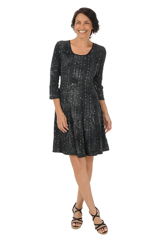 Sequin Embroidered 3/4 Sleeve Dress