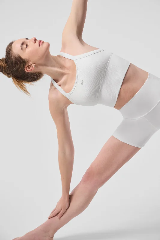 Seamless Ribbed Favorite Bra Tank - White