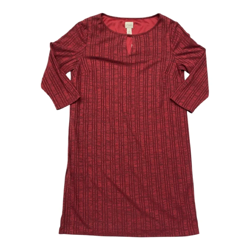 Dress Casual Midi By Chicos In Red, Size: M