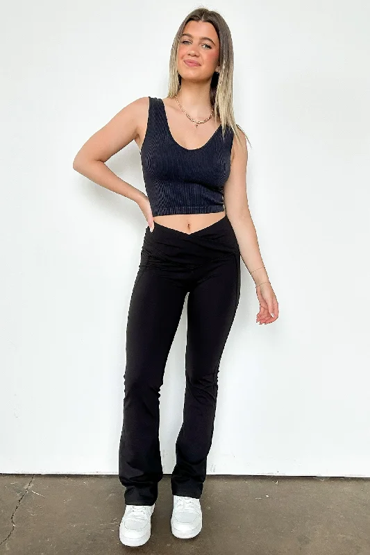 Calle Crossover Waistband Flare Leggings - FINAL SALE