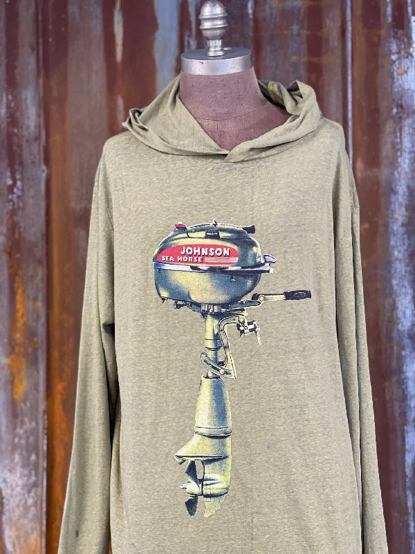 Johnson Outboard Vintage Motor LIGHTWEIGHT HOODIE- Sage Green