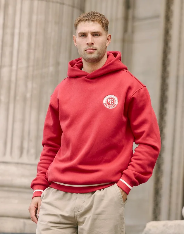 Varsity Hoodie in Crimson Red