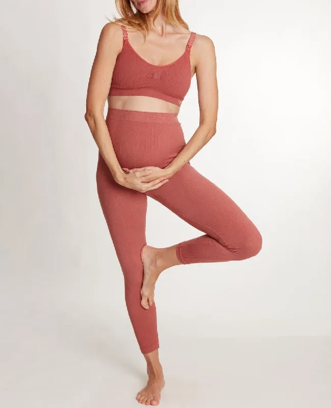 Seamless maternity leggings Zoé terracotta