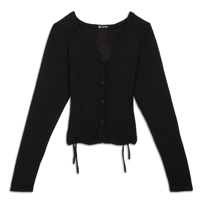 Side-Cinch Ribbed Cardigan - Resale