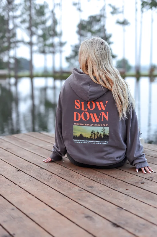 Slow Down (CHARCOAL) - "My Go To" Oversized Acid Washed Hoodie