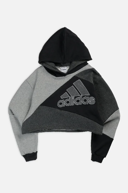 Rework Adidas Patchwork Crop Sweatshirt - M