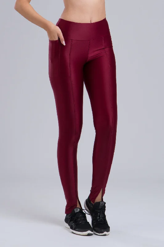 Impact Leggings- Burgundy