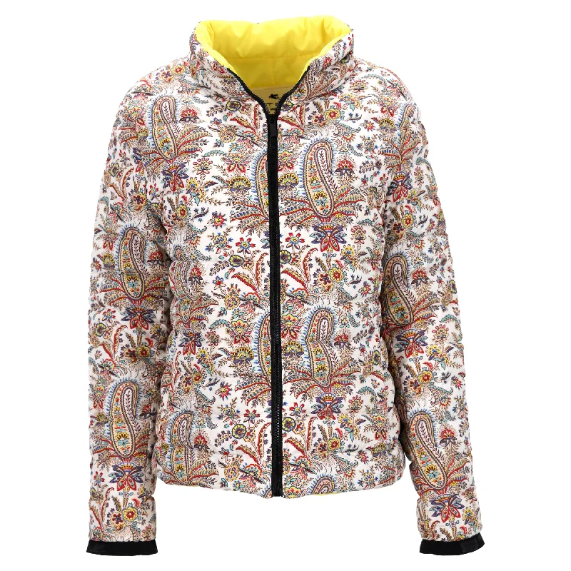 Etro Paisley-Print Down Puffer Jacket in Multicolor Polyester