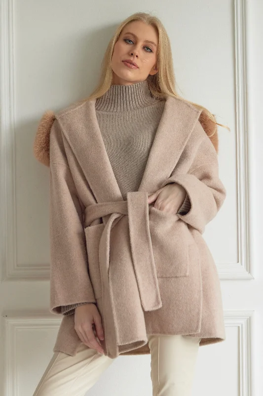 Sofia Cashmere Coat Latte