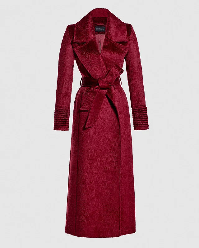 Suri Alpaca Maxi Notched Collar Wrap Coat