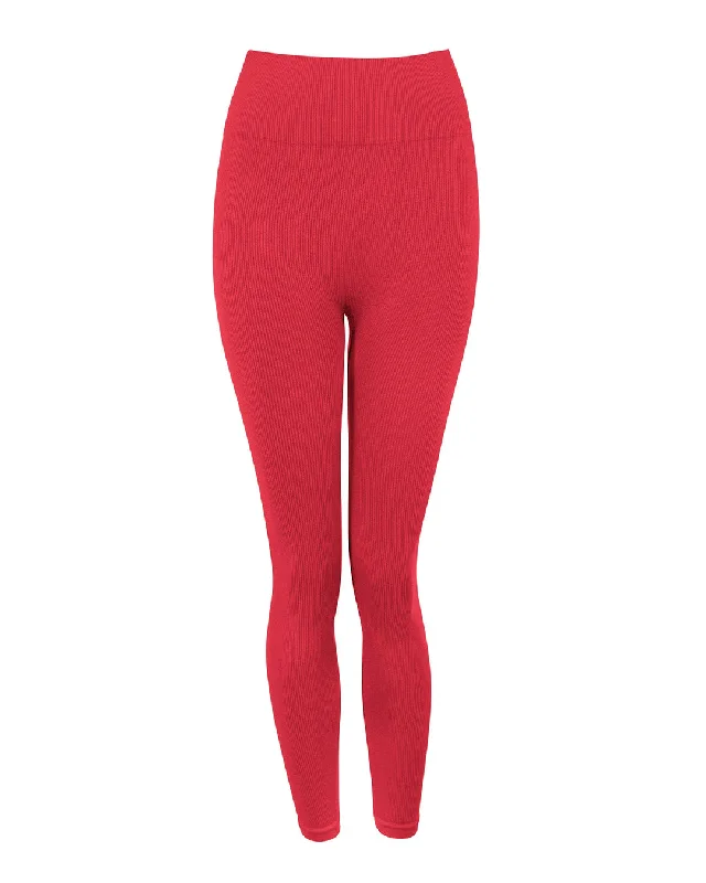 AWAKEN Ribbed Leggings | Cerise