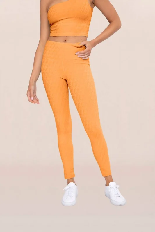 Geo Spiral Legging In Tangerine