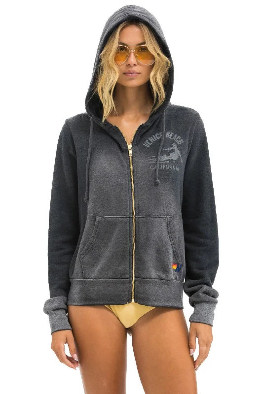 VENICE SURFER ZIP HOODIE - FADED SMOKE