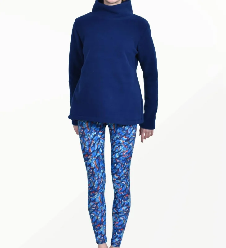 Bayside Tights Feathers Legging In Blue Multi