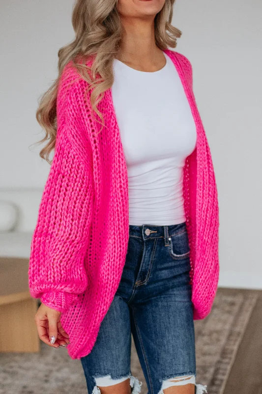 Dreya Knit Cardigan - Fuchsia