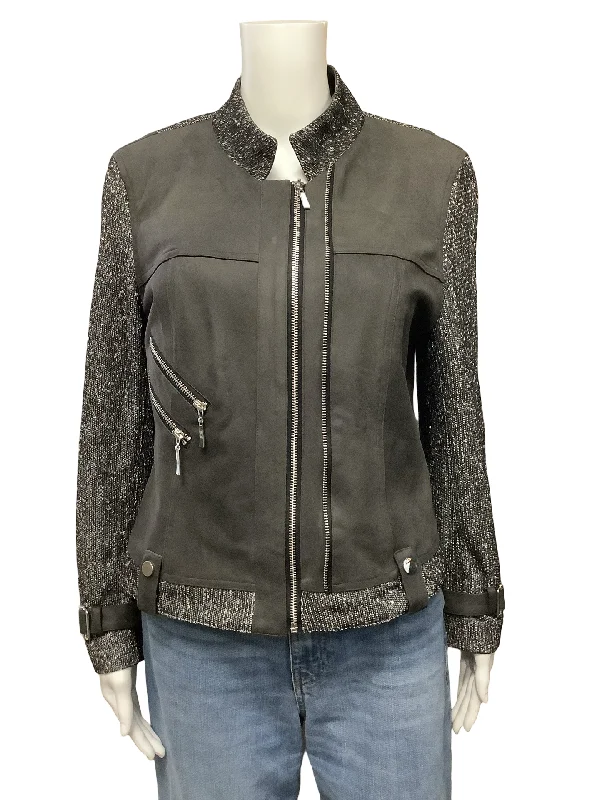 Insight Sequin Faux Suede Jacket Size: M, 6