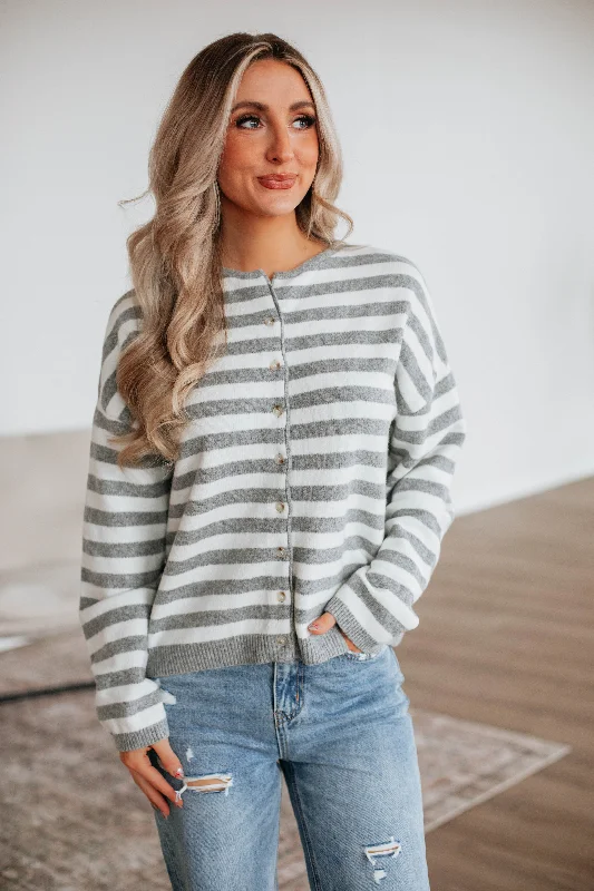 Delsa Striped Cardigan