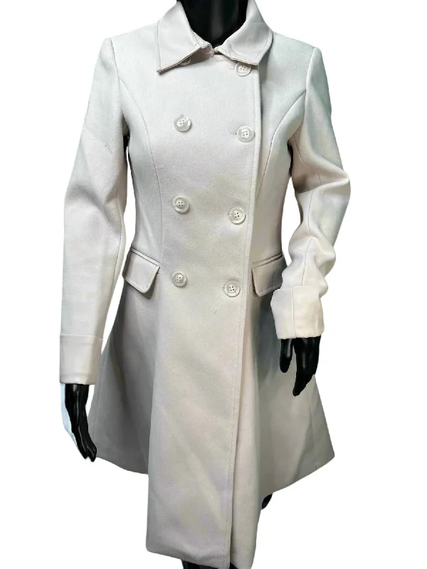 Marilyn Double Breasted Coat In Cream