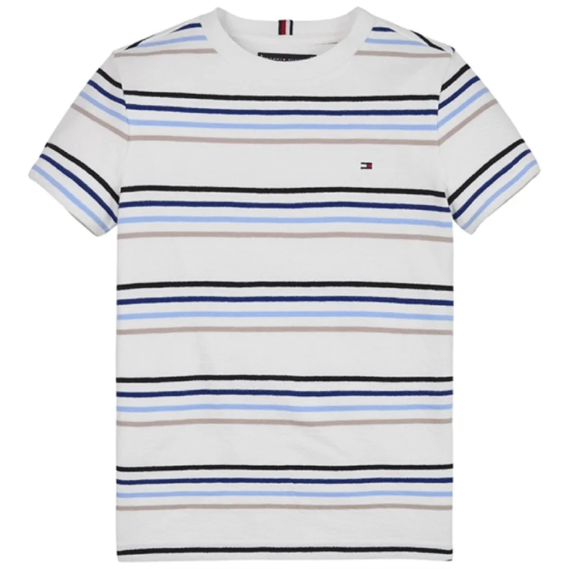 Tommy Hilfiger Stripe Crepe Jersey T-Shirt White Stripe Multi