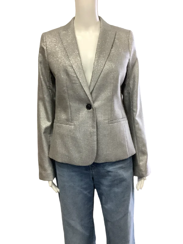 Banana Republic Women's Blazer Silver Metallic W/Tags Size: 4