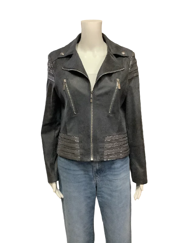 Frank Lyman Jacket Motto Leatherette Grey Size: M