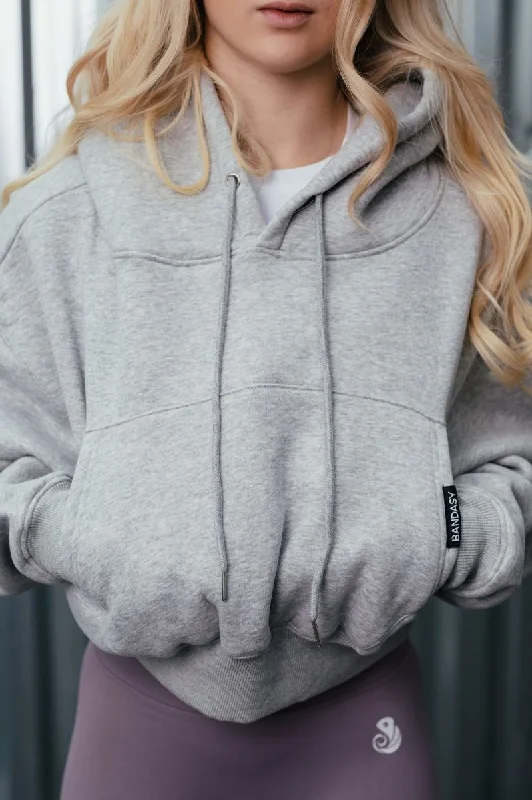 BANDASY CROPPED HOODIE GREY