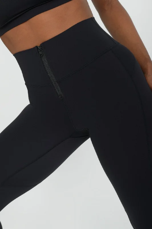 Bronx Zip Front Legging - Black