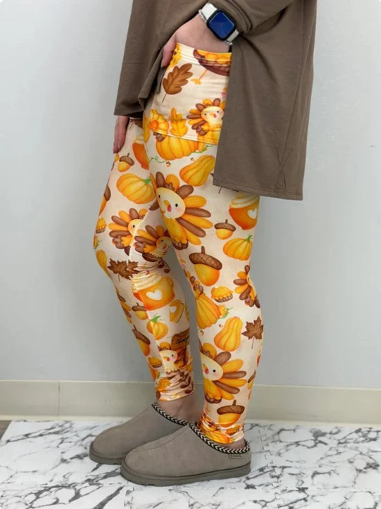 Thanksgiving Leggings w/Pockets - #5674-5675