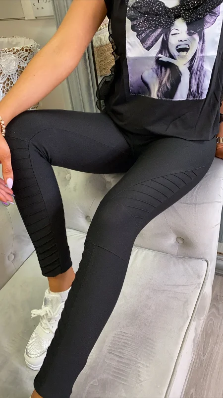 Spandex Jenna Biker Leggings Black