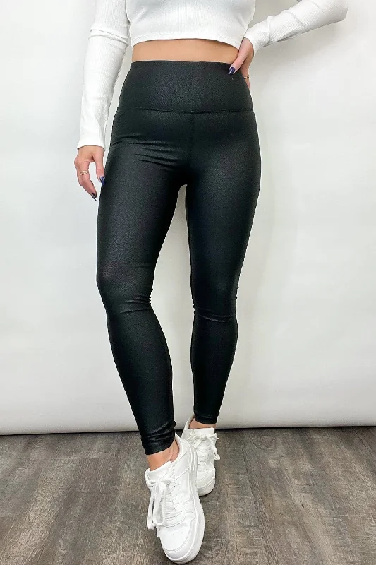 Sleek and Chic Pebbled Faux Leather Leggings - FINAL SALE