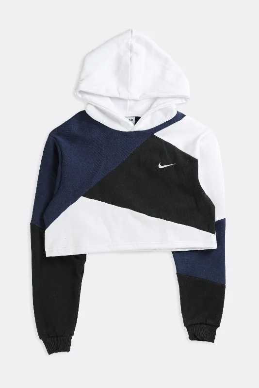 Rework Nike Patchwork Crop Sweatshirt - S