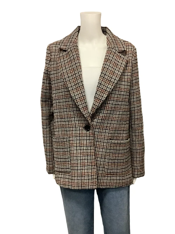 Evereve Women's Blazer Jacket Houndstooth Print Size: M