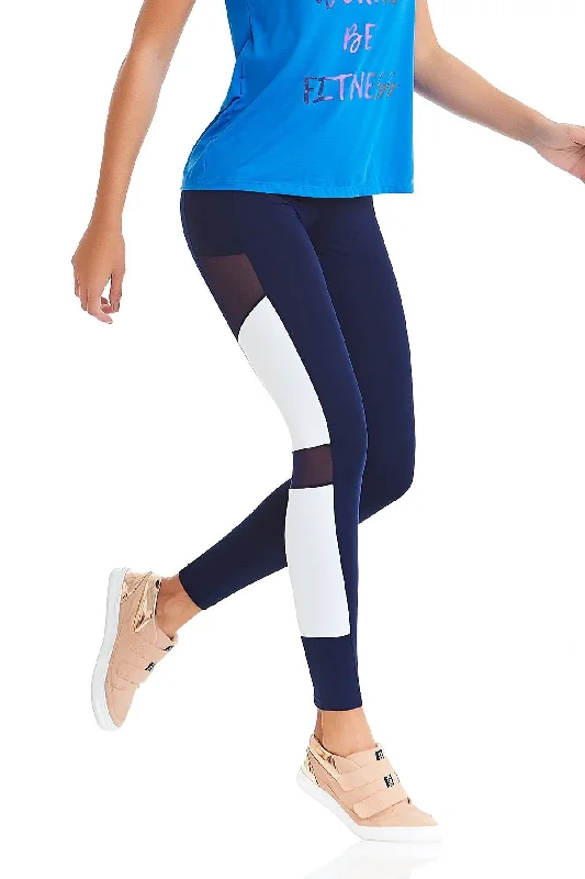 Leggings Rock Symmetric - Navy Blue