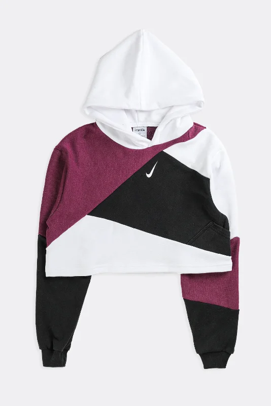 Rework Nike Patchwork Crop Sweatshirt - S