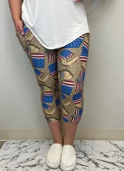 Flag Military Capri Leggings - #4236-4238