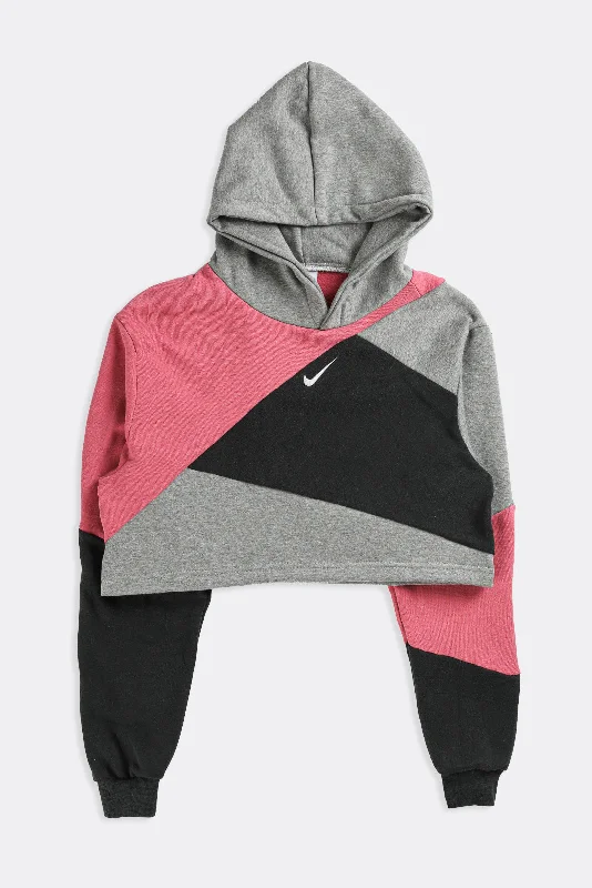 Rework Nike Patchwork Crop Sweatshirt - XS