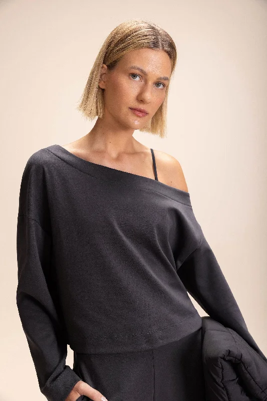 Galax Knit Asymmetrical Sweatshirt