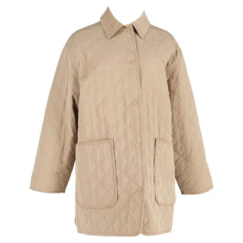 Totême Quilted Barn Jacket in Beige Cotton