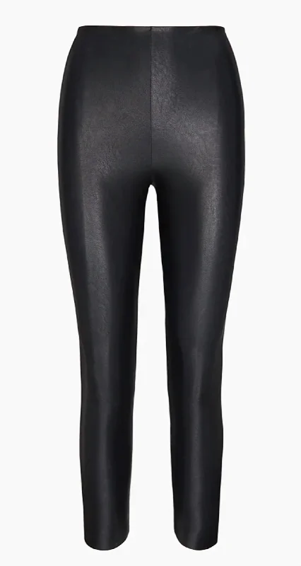 Faux Leather 7/8 Legging In Black