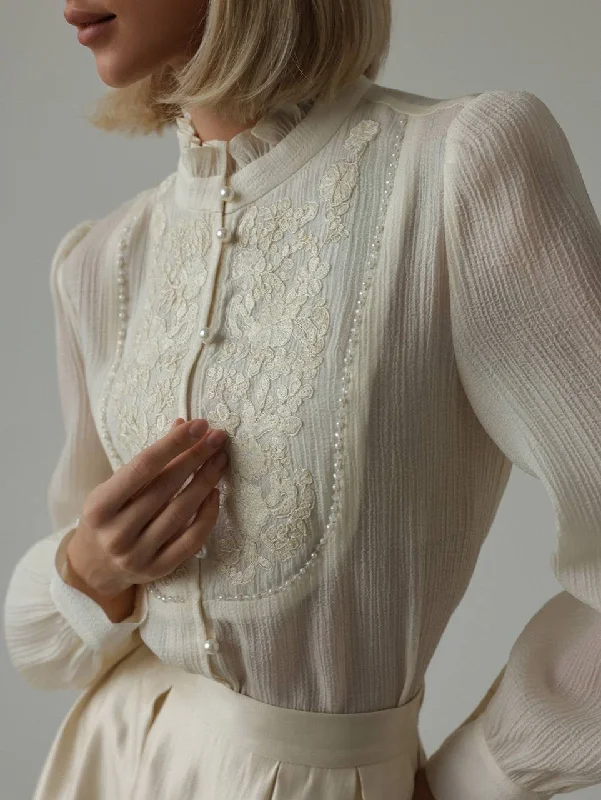 Delicate Lace Detail Blouse