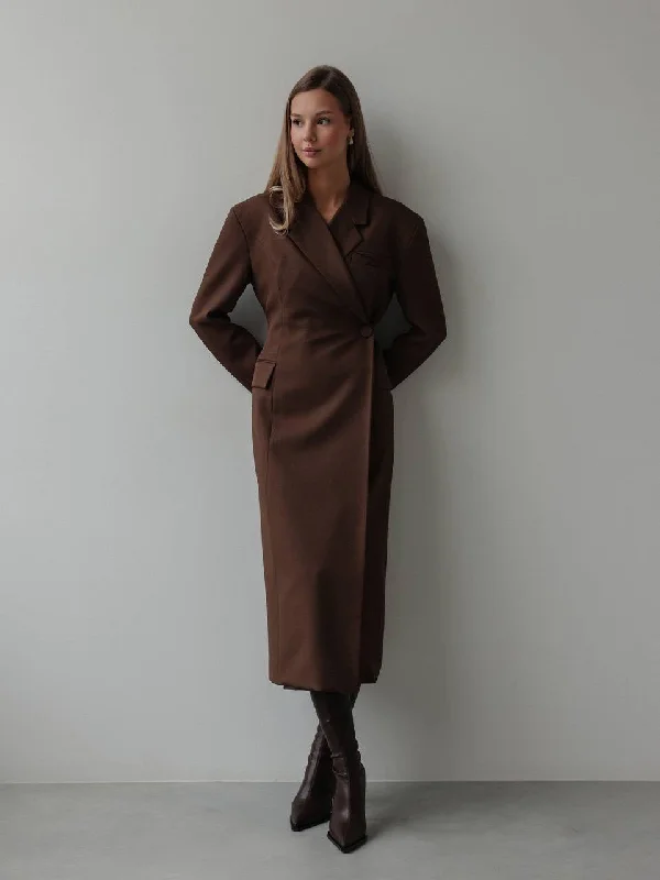 Sophisticated Brown Tailored Dress